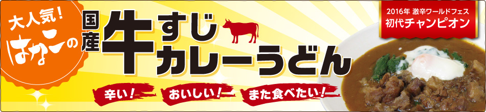 大人気!はなこの国産牛すじカレーうどん 2016年 激辛ワールドフェス初代チャンピオン